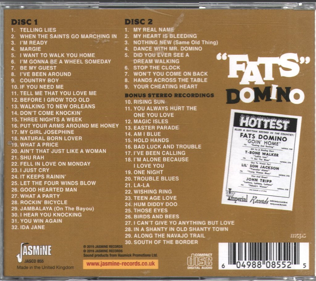 Fats Domino - Fats In Stereo 195 -1962 - Double Cd