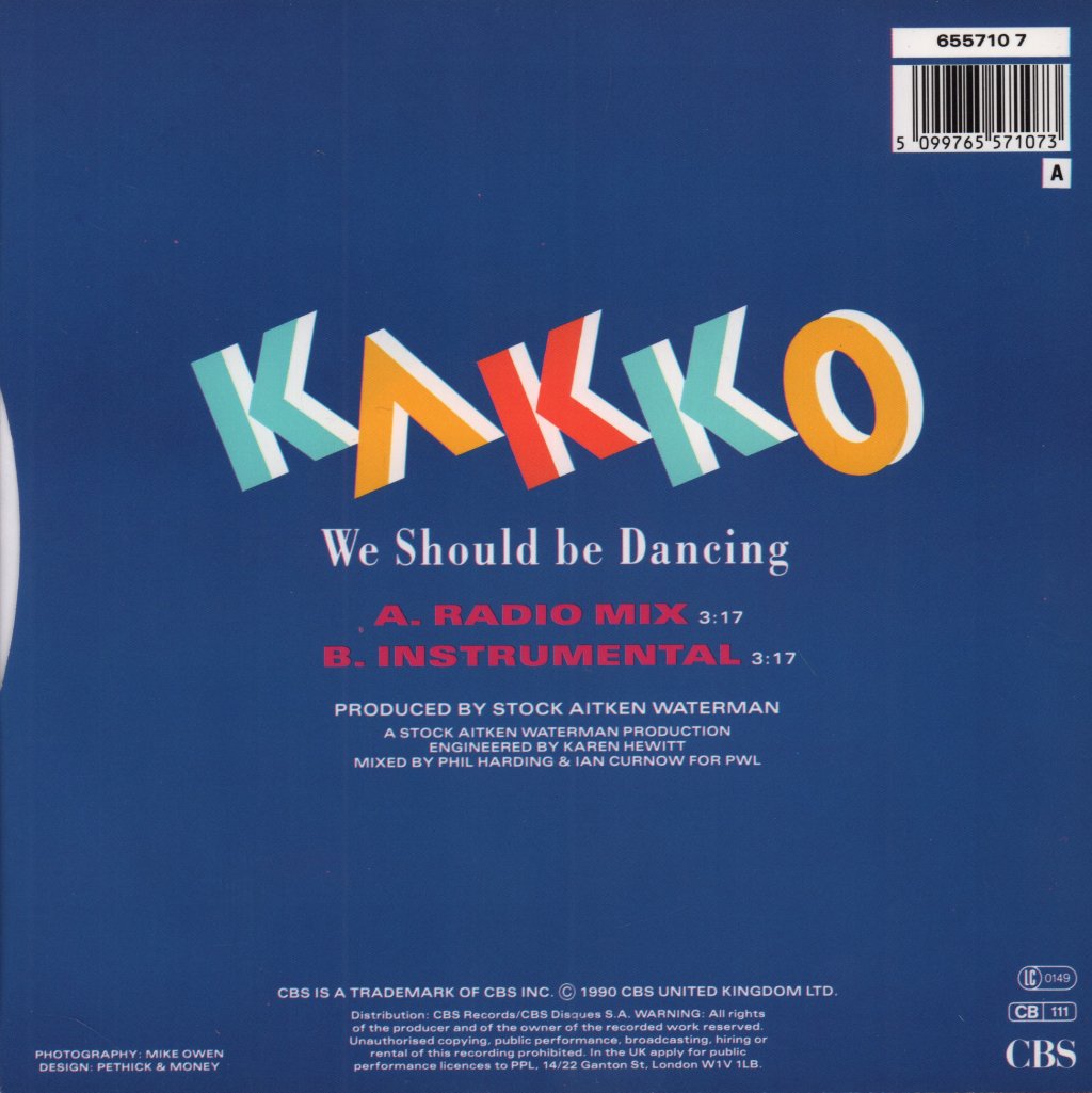 Kakko - We Should Be Dancing - 7 Inch