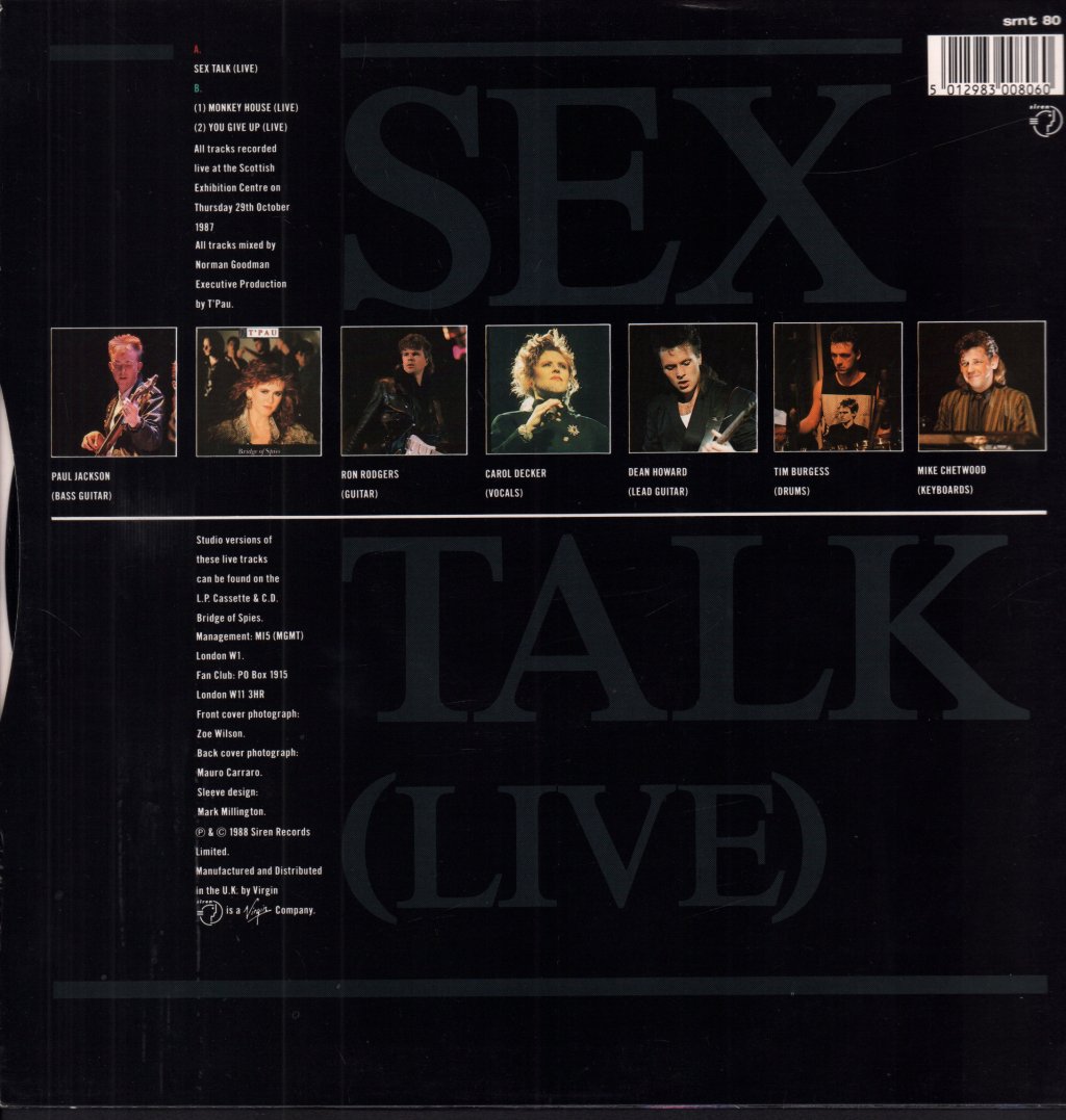 T'PAU - Sex Talk - 12 Inch