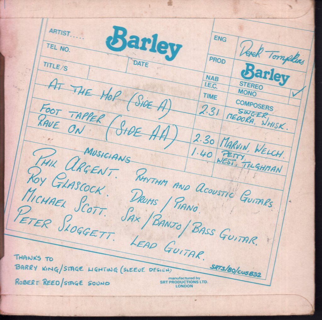 Barley - At The Hop - 7 Inch