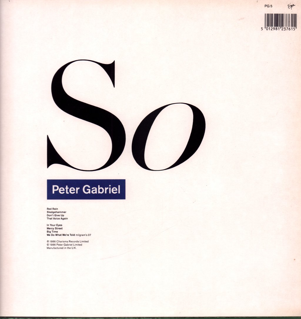 Peter Gabriel - So - Lp