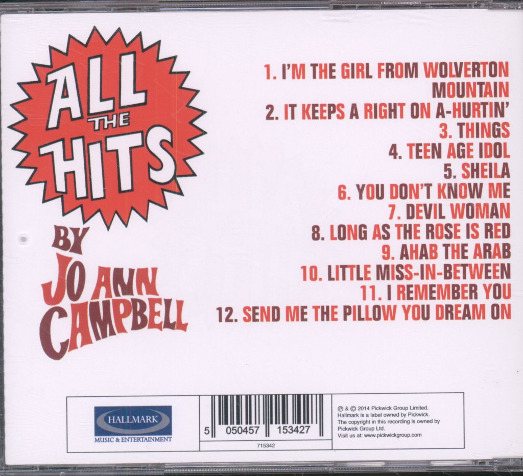 Jo Ann Campbell - All The Hits By Jo Ann Campbell - Cd
