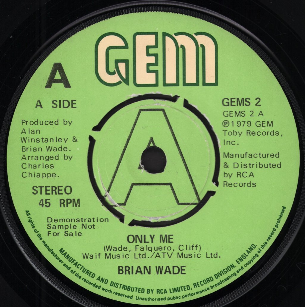 Brian Wade - Only Me - 7 Inch