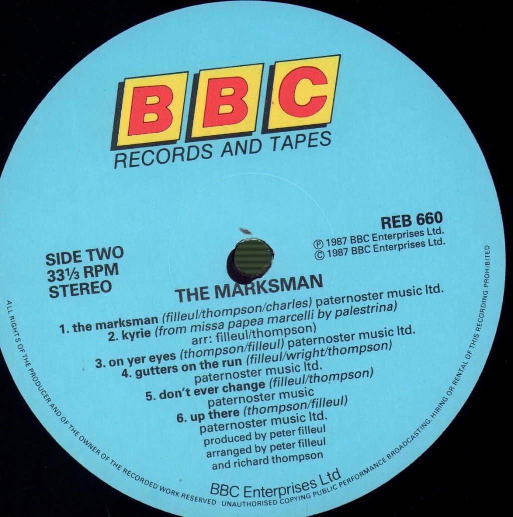Richard Thompson And Peter Filleul - Marksman (Music From The BBC TV Series) - Lp
