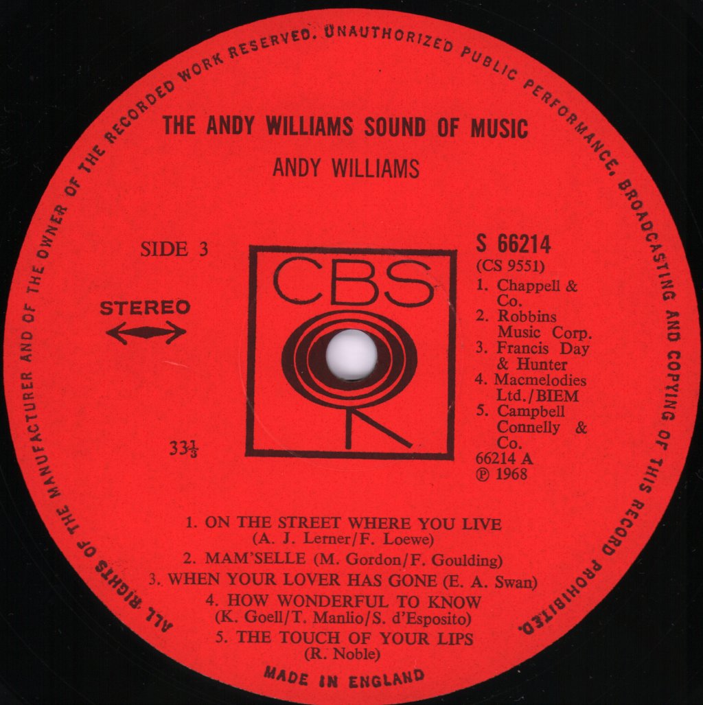 Andy Williams - Andy Williams Sound Of Music - Double Lp