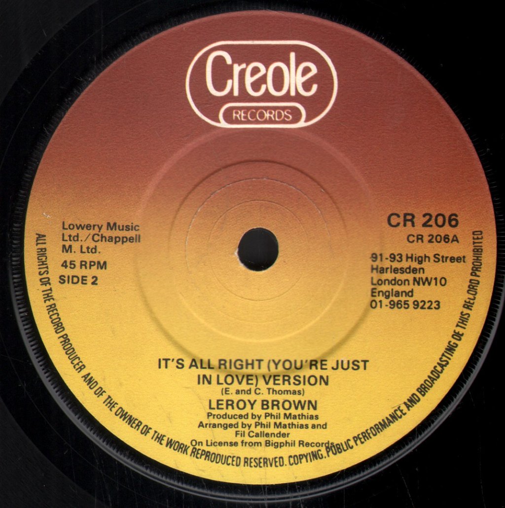 Leroy Brown - It's All Right - 7 Inch