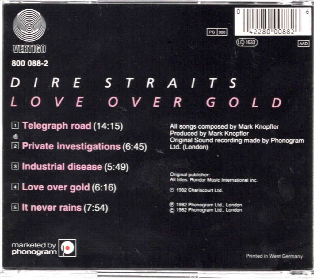 Dire Straits - Love Over Gold - Cd