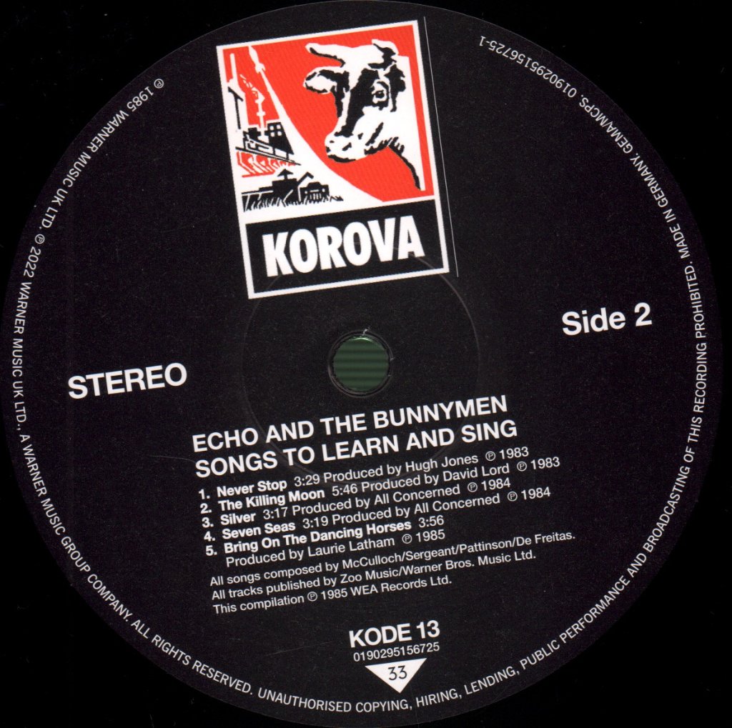 Echo And The Bunnymen - Songs To Learn & Sing (Best Of) - Lp