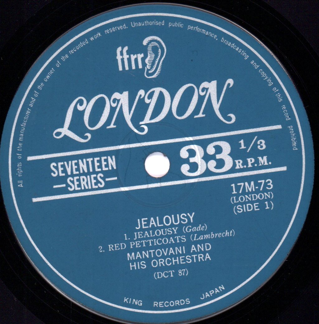 Mantovani And His Orchestra - jealousy - 7 Inch