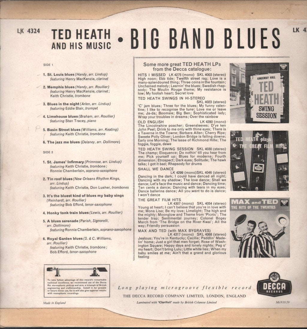 Ted Heath And His Music - Big Band Blues - Lp