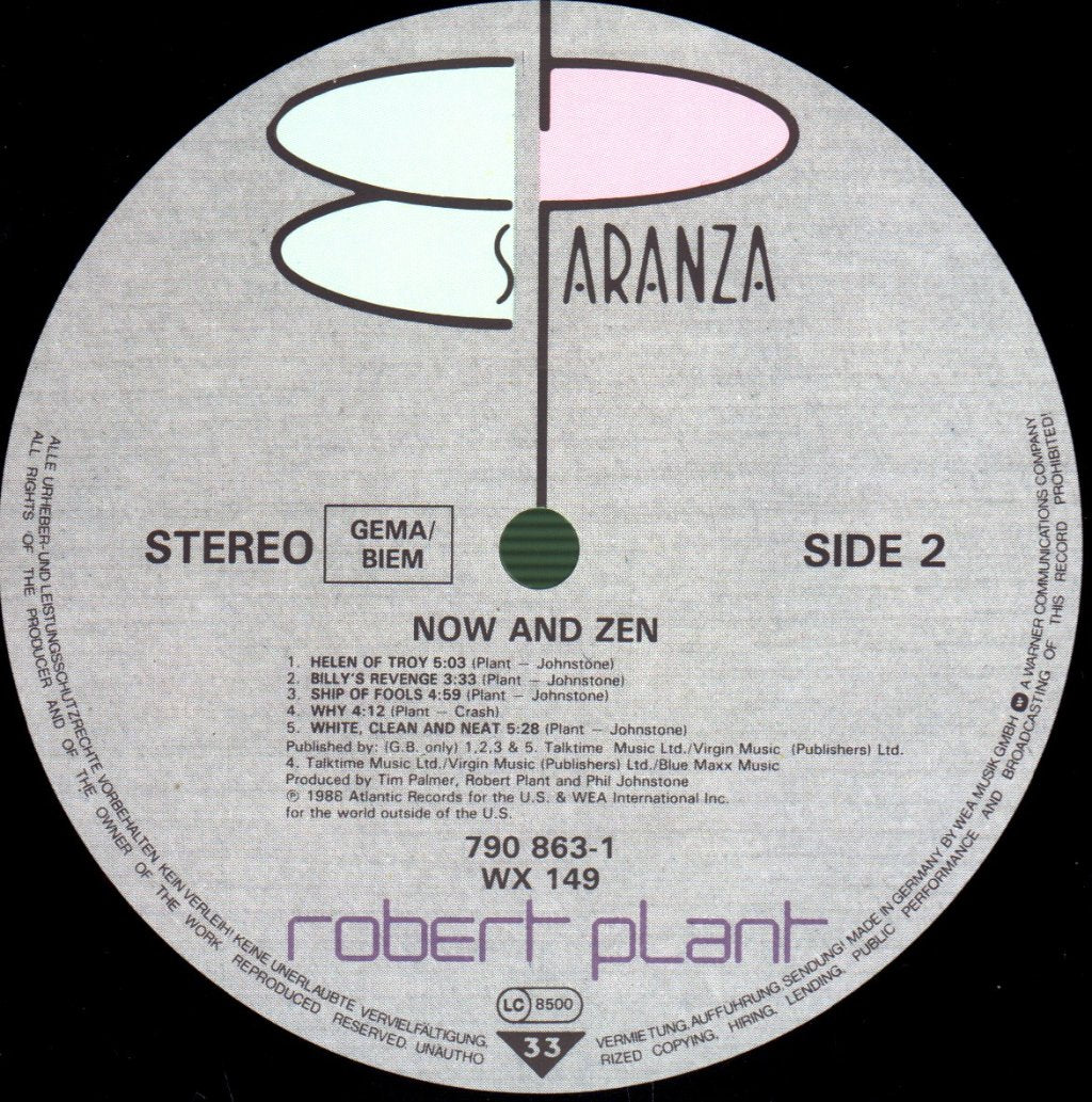 Robert Plant - Now And Zen - Lp
