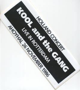 Kool And The Gang - Ahoyal Rotterdam 26/11/86 - Sticker