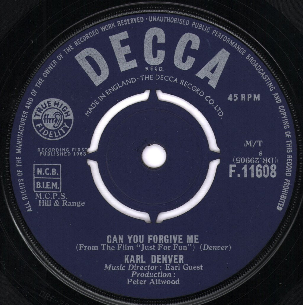 Karl Denver - Can You Forgive Me - 7 Inch