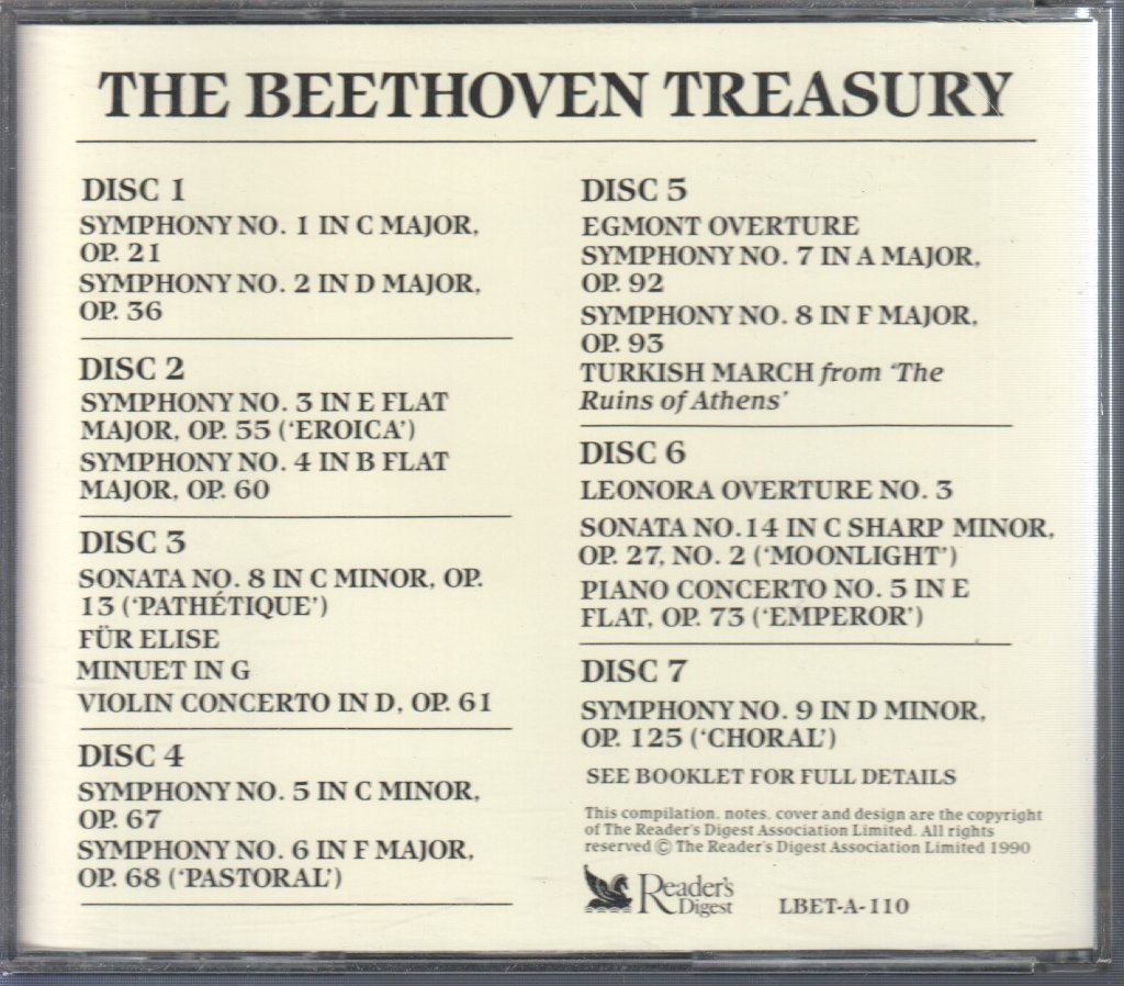 Royal Philharmonic Orchestra - Beethoven Treasury - Cd Set