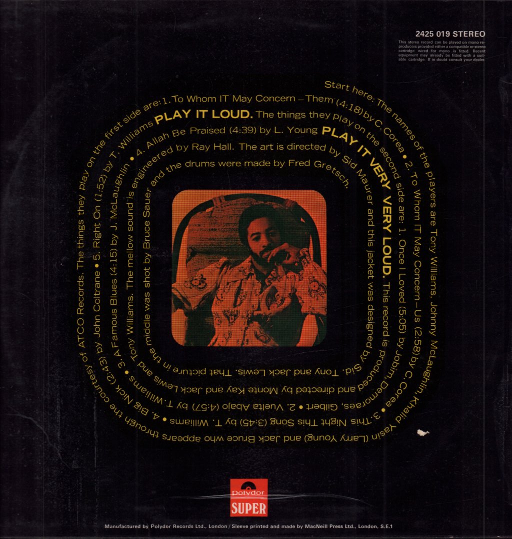 Tony Williams Lifetime - Turn It Over - Lp