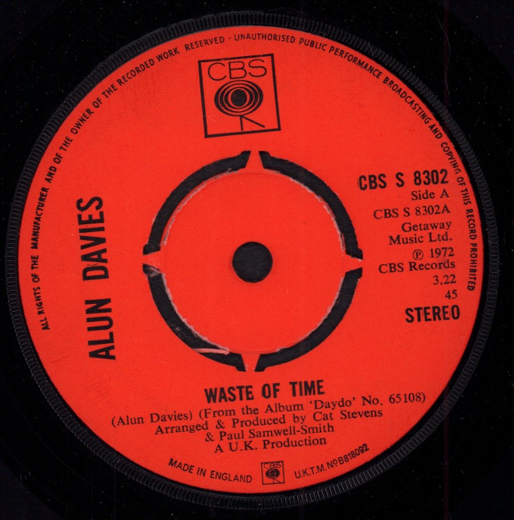 Alun Davies - Waste Of Time - 7 Inch