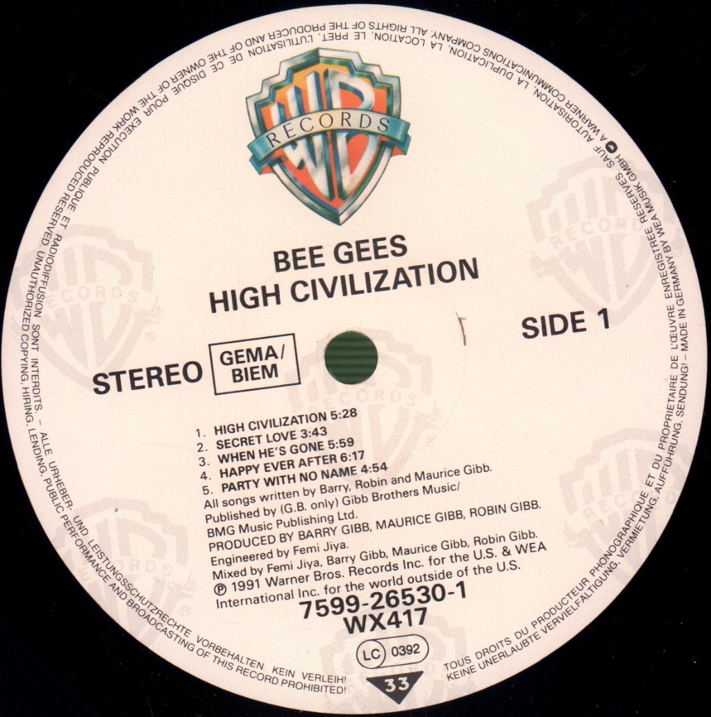 Bee Gees - High Civilization - Lp
