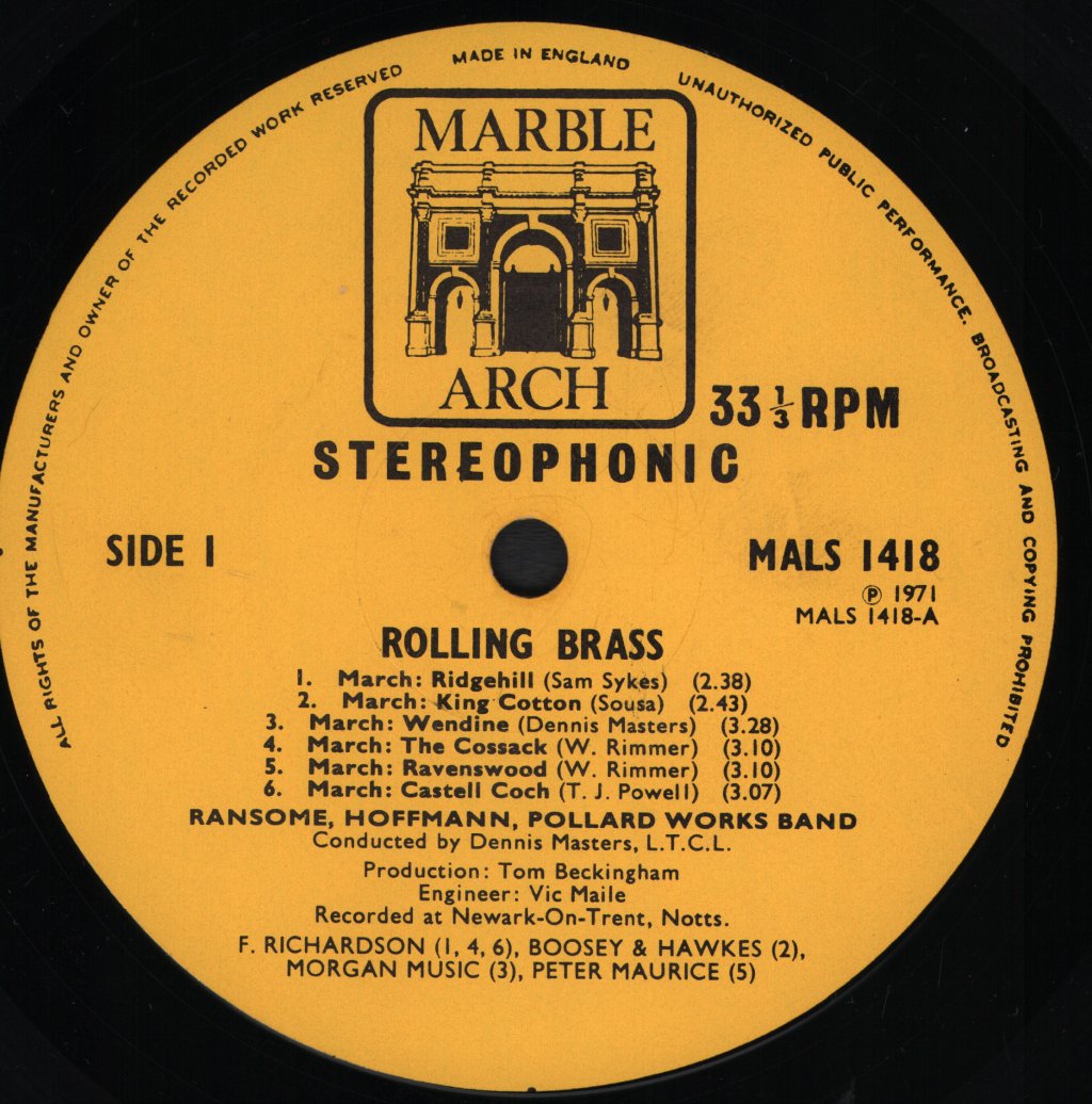 Ransome Hoffman Pollard Works Band - Rolling Brass - Lp