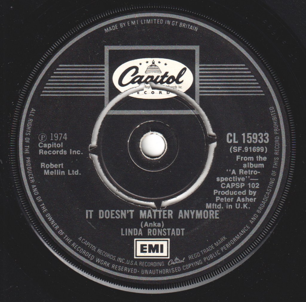 Linda Ronstadt - Different Drum - 7 Inch