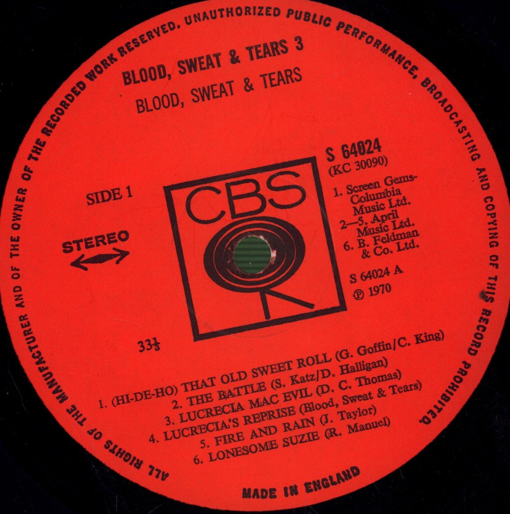 Blood Sweat And Tears - 3 - Lp