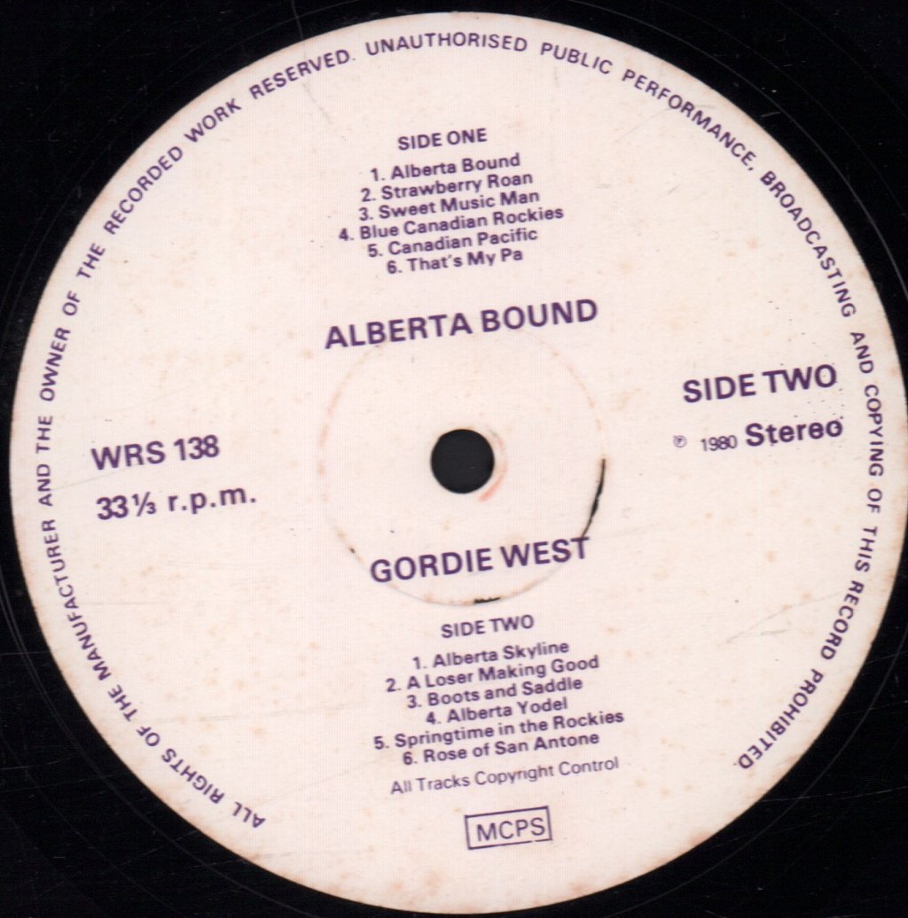 Gordie West - Alberta Bound - Lp