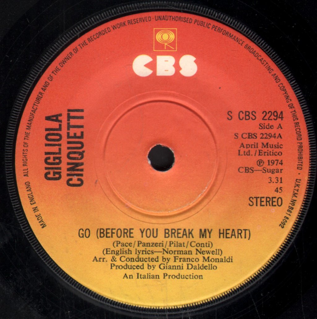 Gigliola Cinquetti - Go - 7 Inch