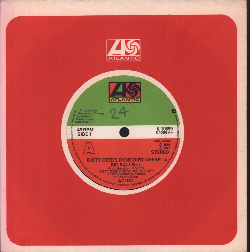 AC/DC - Dirty Deeds Done Dirt Cheap - 7 Inch