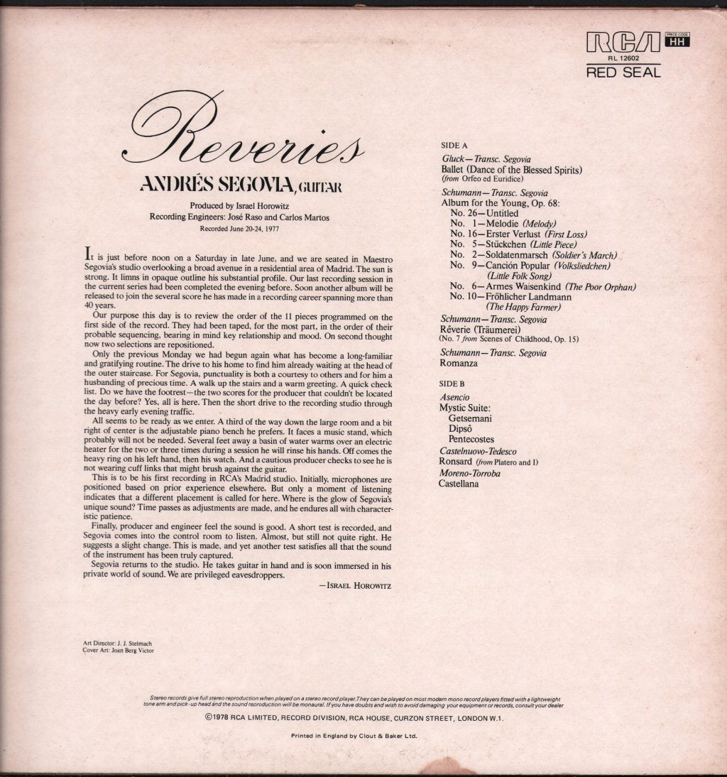 Segovia - Reveries - Lp