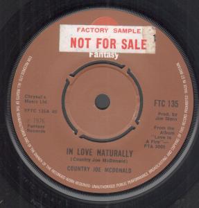 Country Joe Mcdonald - In Love Naturally - 7 Inch