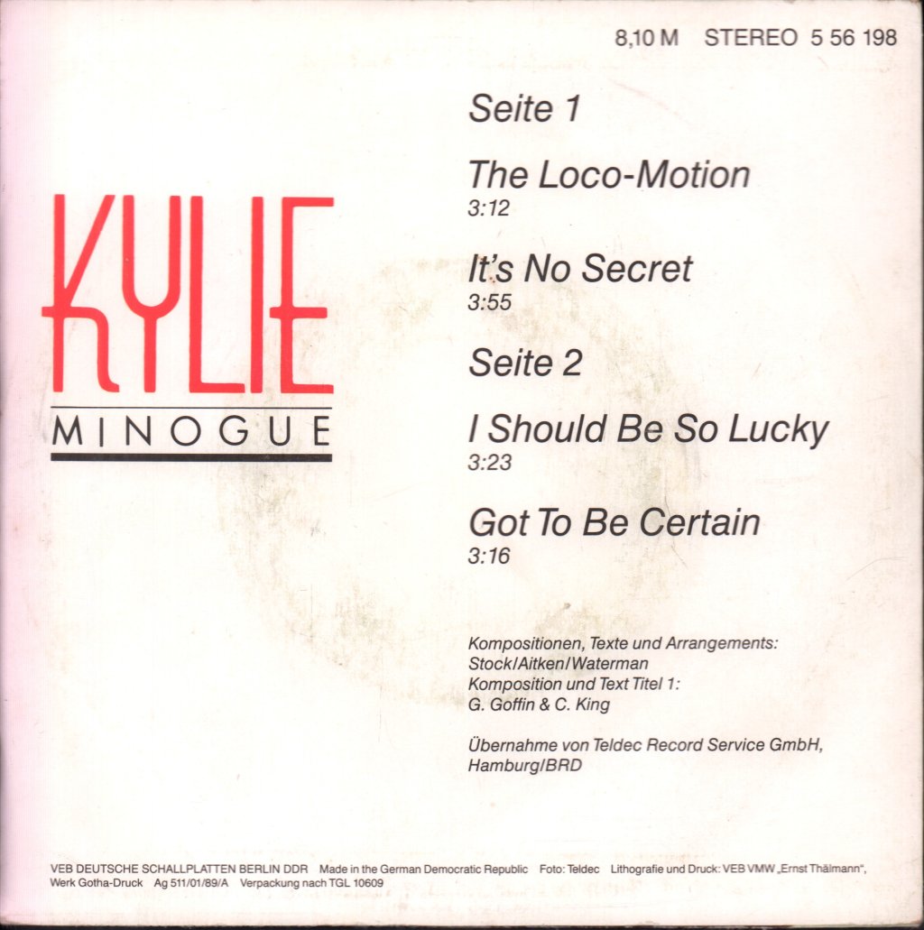 Kylie Minogue - Locomotion - 7 Inch
