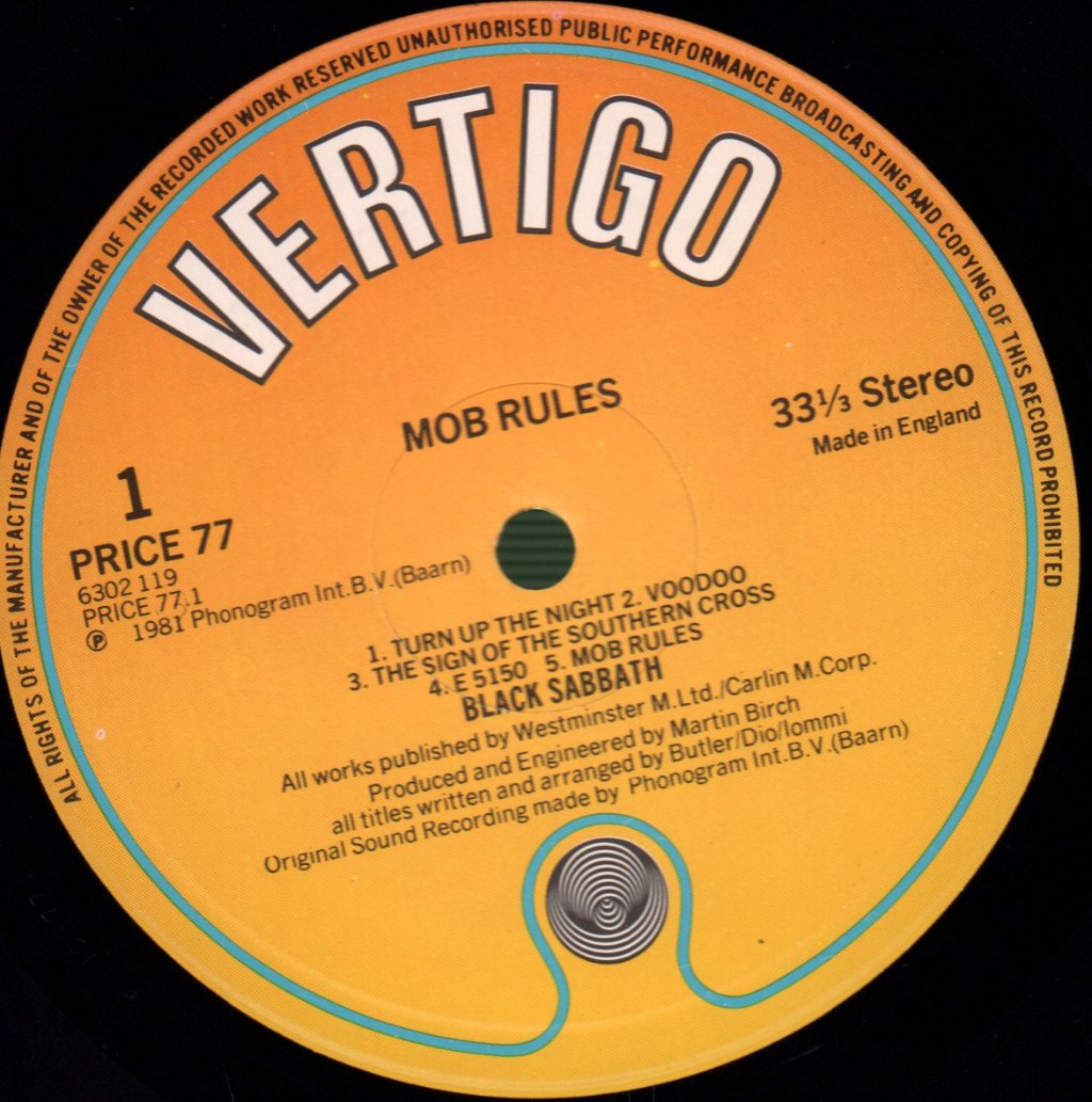 Black Sabbath - Mob Rules - Lp