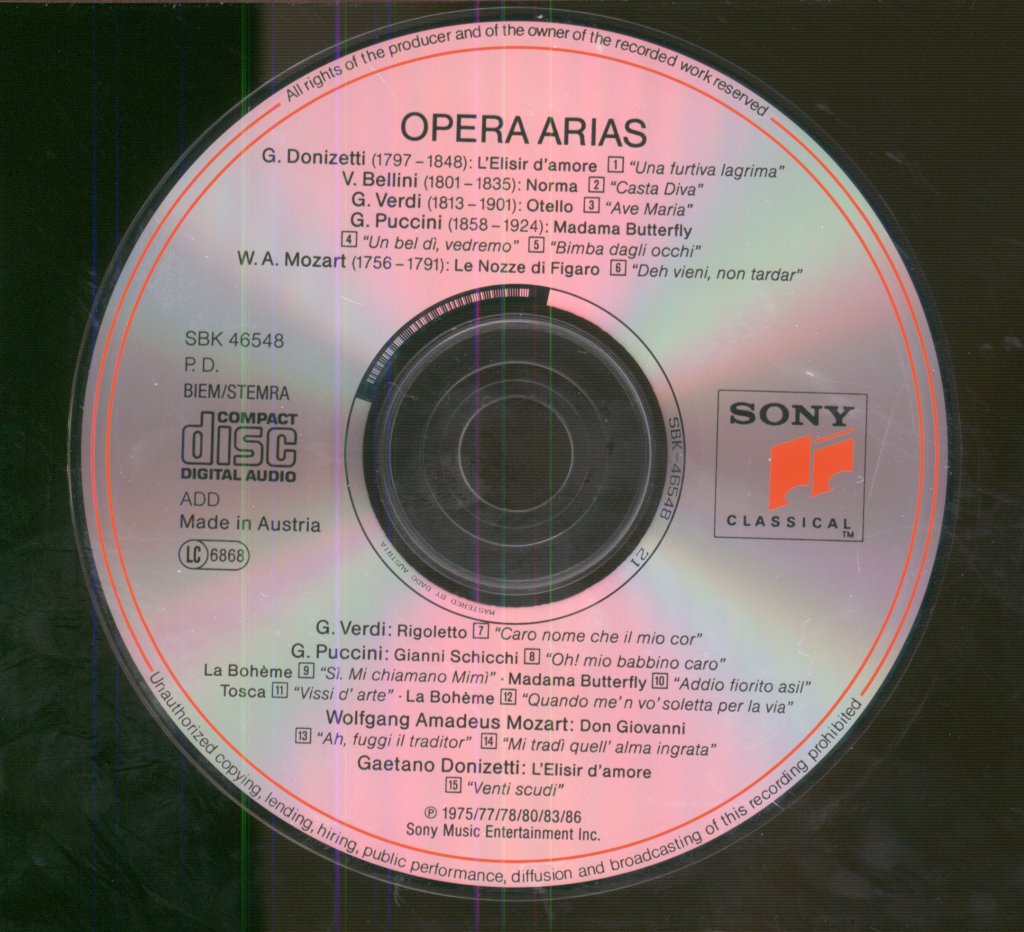 Various Artists - Opera Arias - Cd