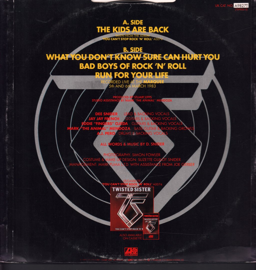 Twisted Sister - Kids Are Back - 12 Inch