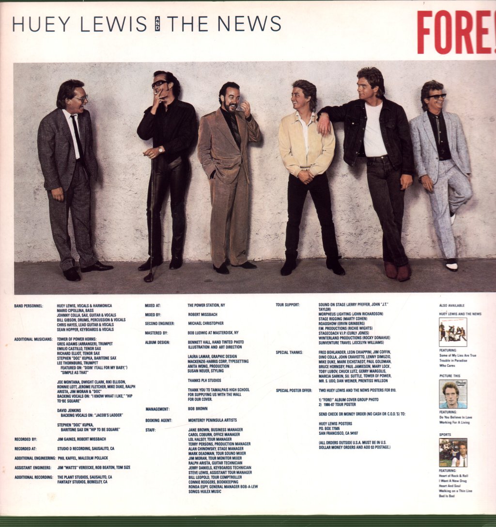 Huey Lewis And The News - Fore - Lp