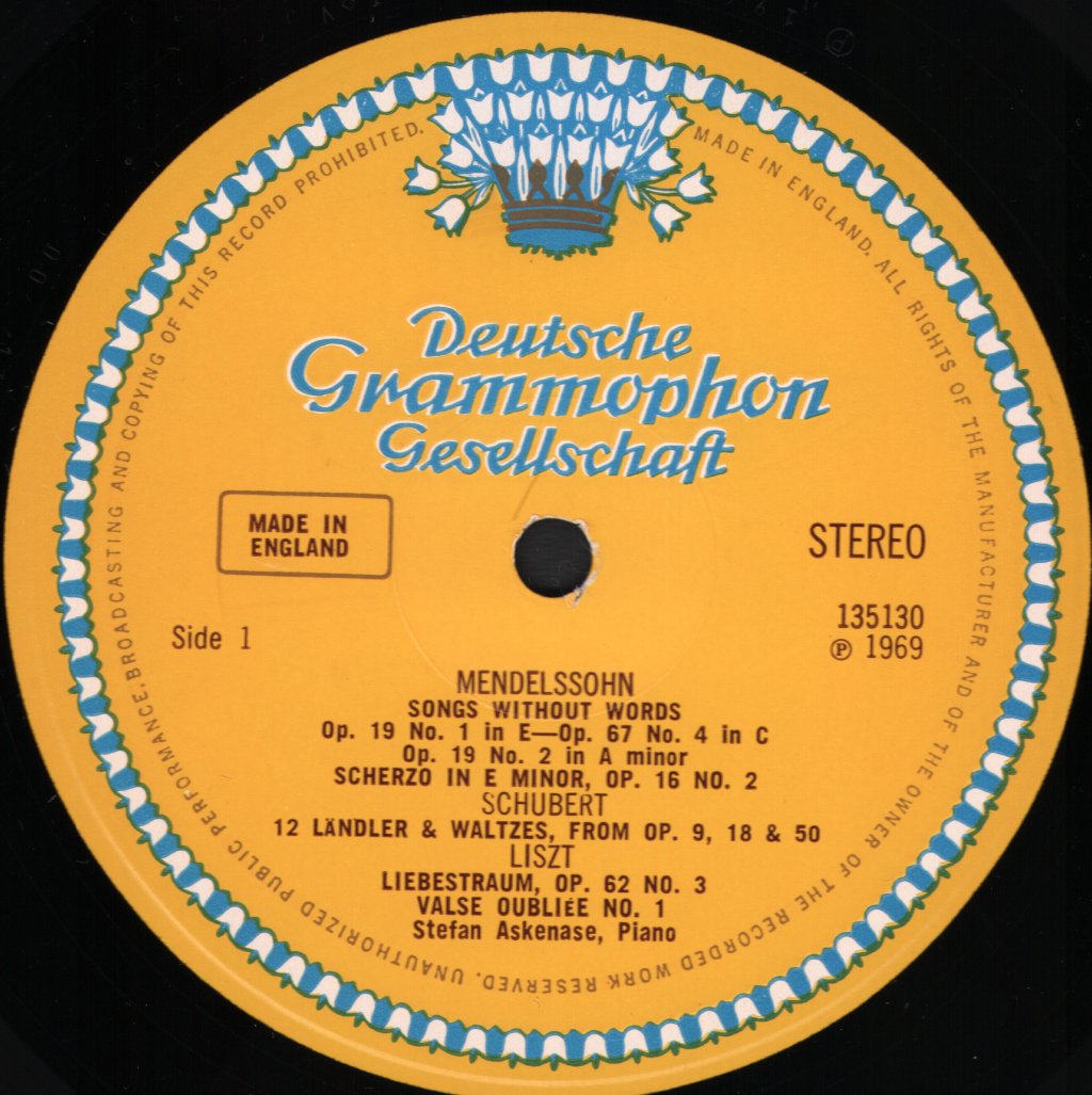 Stefan Askenase - Masters Of Their Instruments I - Stefan Askenase Plays Mendelssohn / Schubert / Liszt / Chopin - Lp