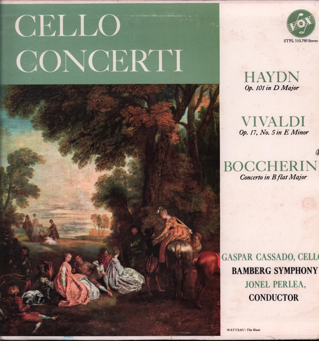 Gaspar Cassado / Bamberg Symphony Orchestra / Jonel Perlea - Cello Concertos - Haydn / Vivaldi / Boccherini - Lp