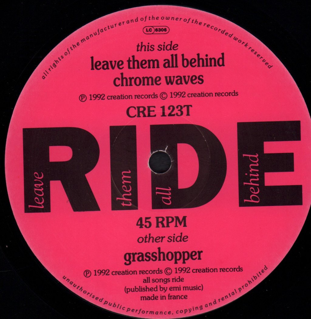 Ride - Leave Them All Behind - 12 Inch