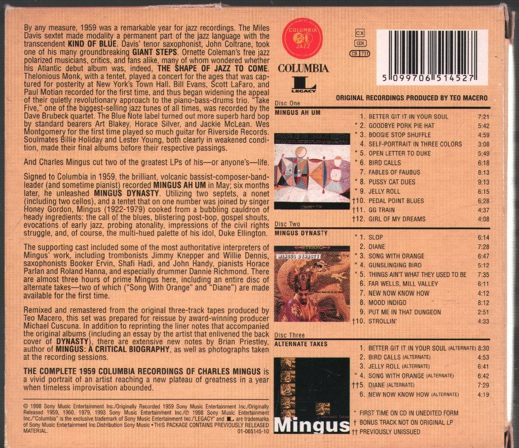 Charles Mingus - Complete 1959 Columbia Recordings - Cd Set