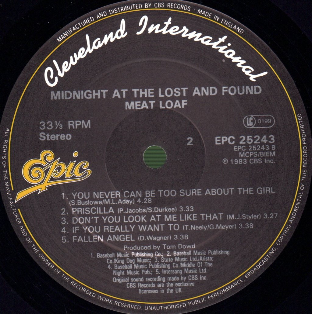 Meat Loaf - Midnight At The Lost And Found - Lp