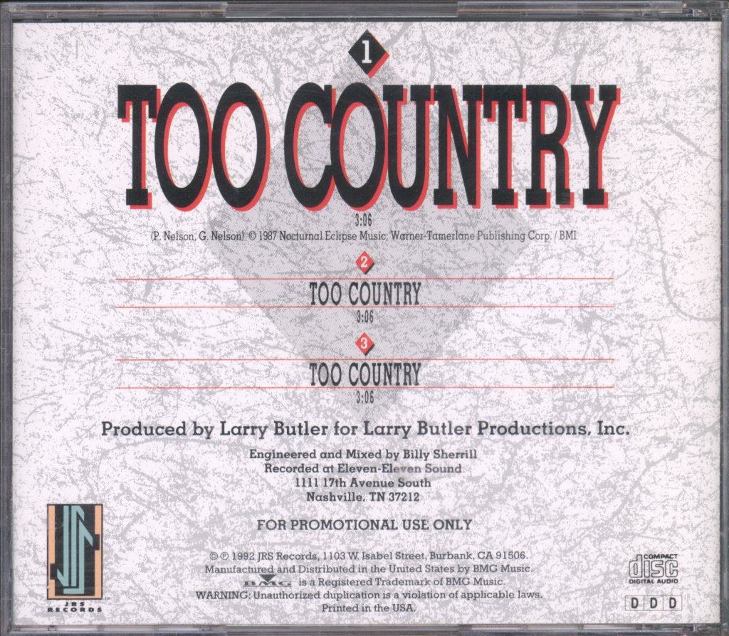 Billy Hardwick Jr - Too Country - Cd