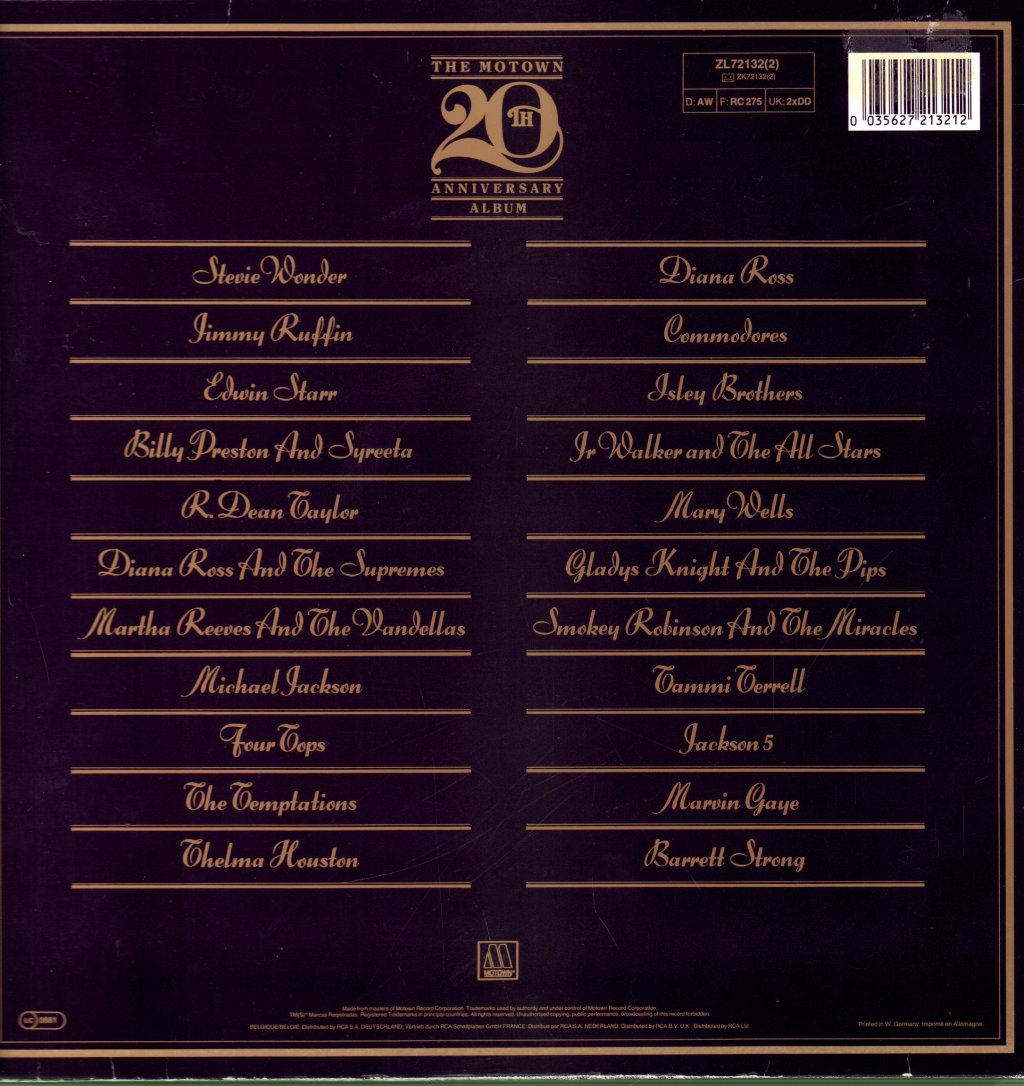 Various Artists - Motown 20th Anniversary Album - Double Lp