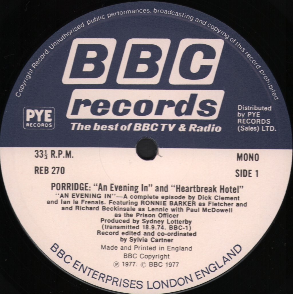 Porridge - An Evening In / Heartbreak Hotel - Lp