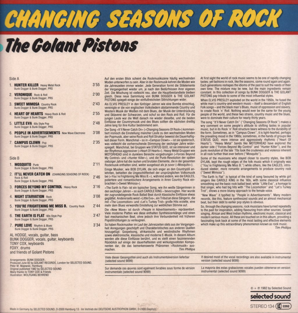 Golant Pistons - Changing Seasons Of Rock - Lp