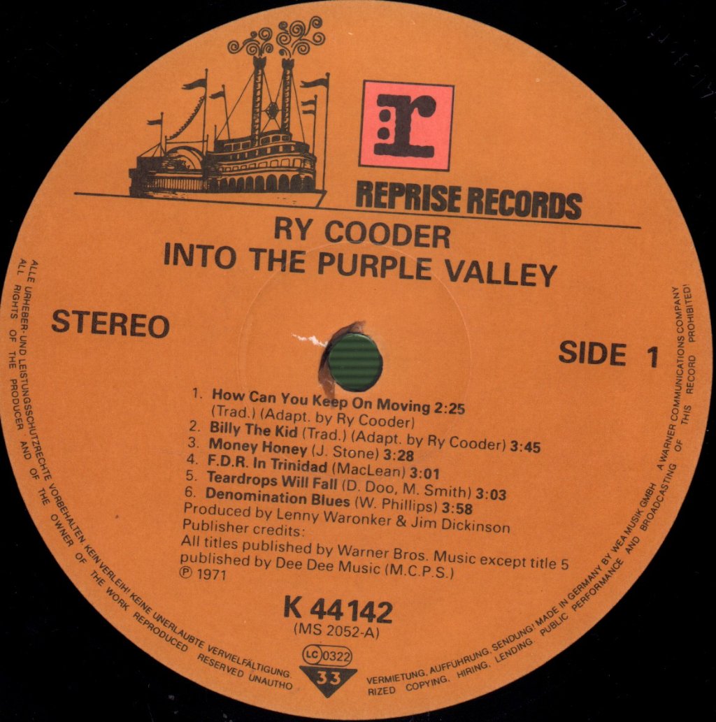 Ry Cooder - Into The Purple Valley - Lp