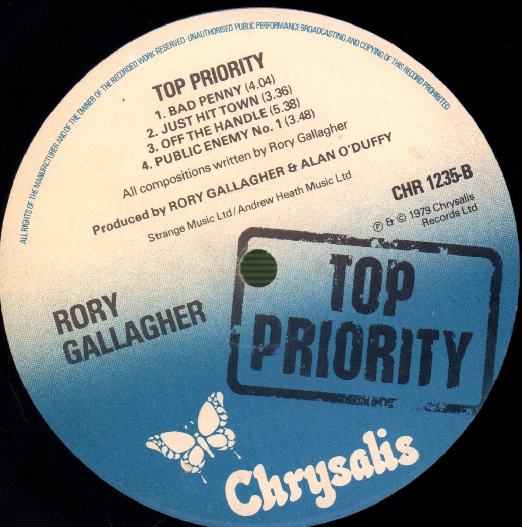 Rory Gallagher - Top Priority - Lp