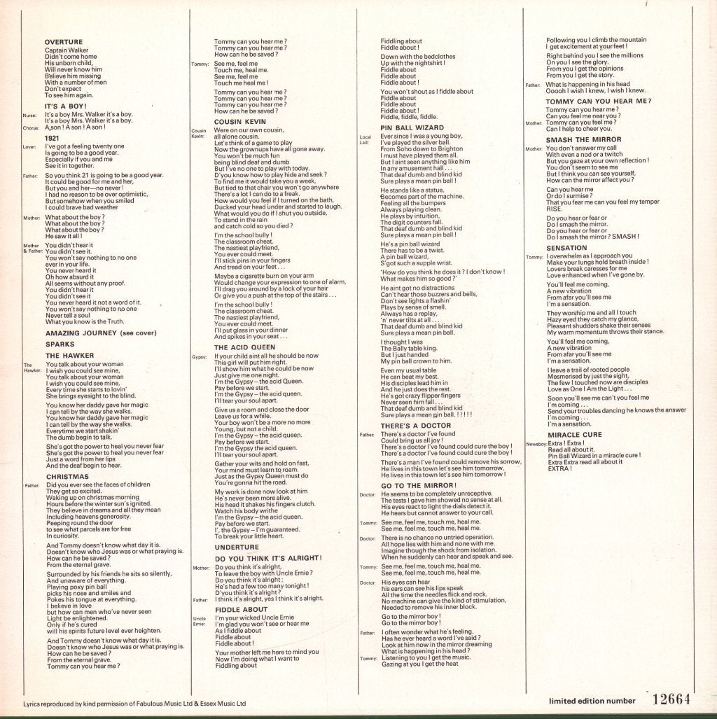 Who - Tommy - Double Lp