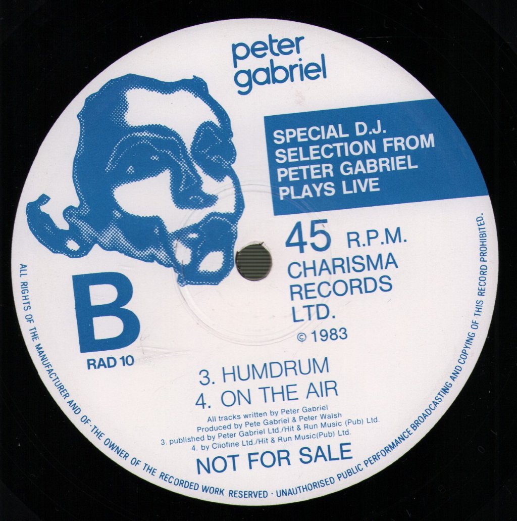 Peter Gabriel - Special D.J. Selection From Peter Gabriel Plays Live - 12 Inch