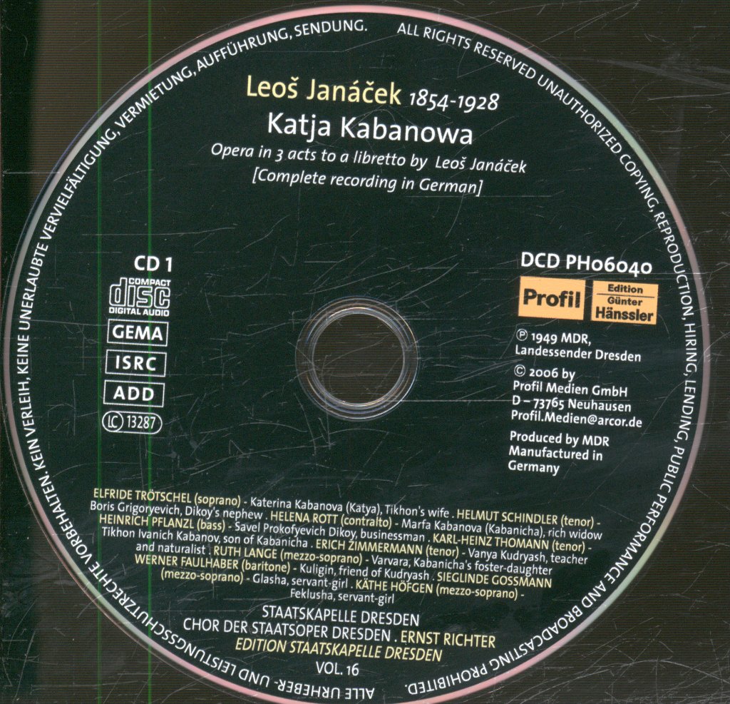 Staatskapelle Dresden - Janáček - Katja Kabanowa - Double Cd