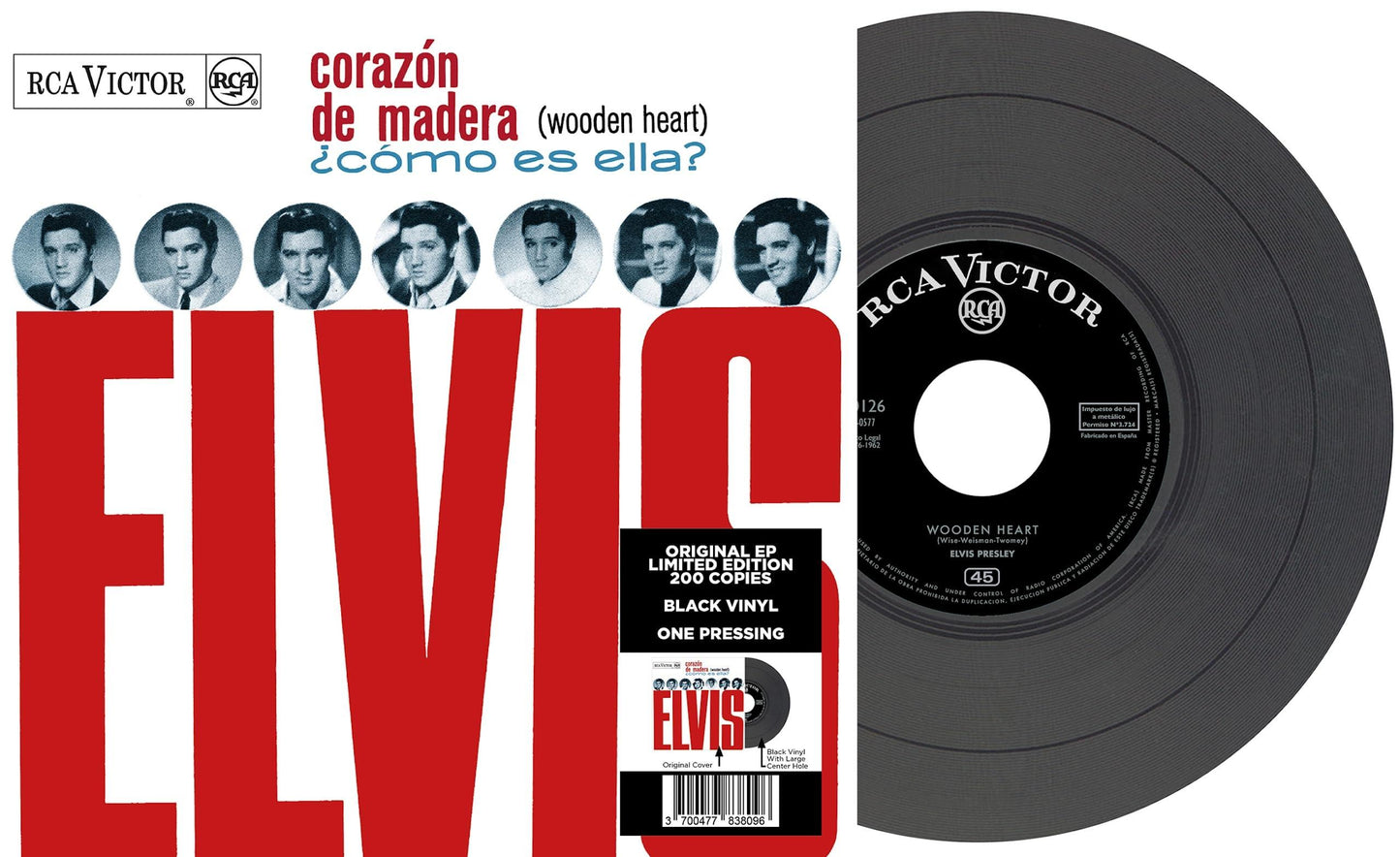 Elvis Presley - Corazon de Madera (Wooden Heart) - 7 Inch