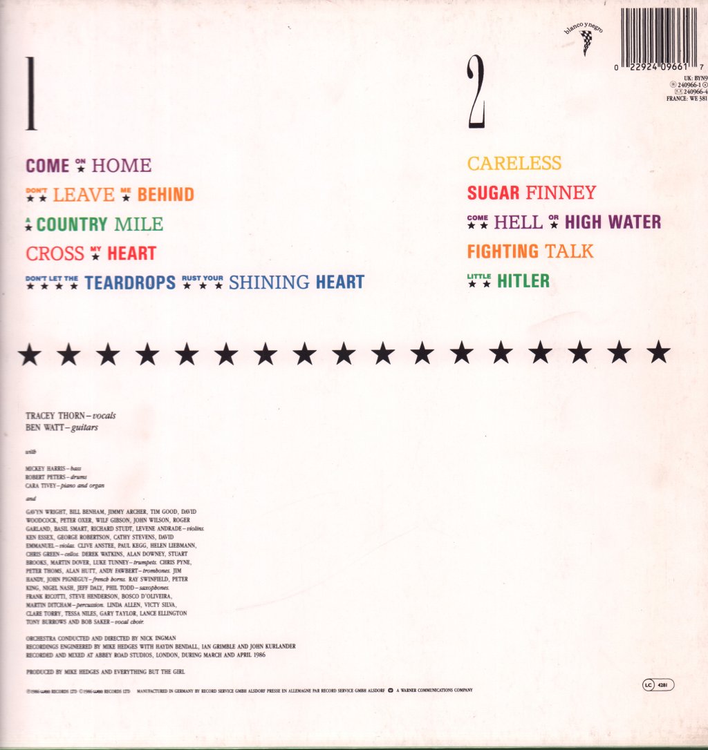 Everything But The Girl - Baby The Stars Shine Bright - Lp